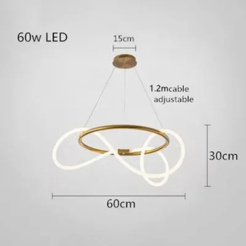 lustre design nordique à led intensité variable pour intérieur
