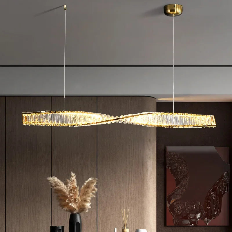 suspension en cristal design moderne led décorative - vue 3 sur 9