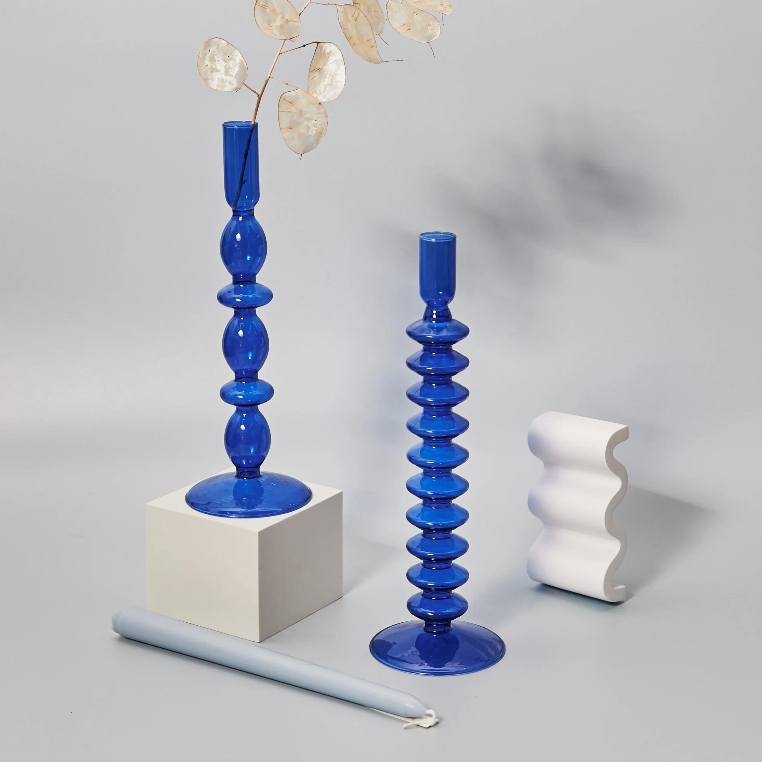 bougeoir décoratif en verre moderne pour événements et décoration intérieure - vue 2 sur 16