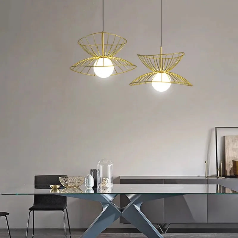 suspension plafonnier design en métal avec fil réglable led