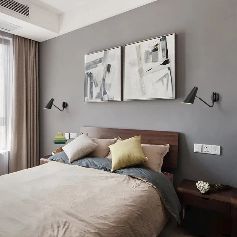 Applique murale moderne à bras Long pivotant en or