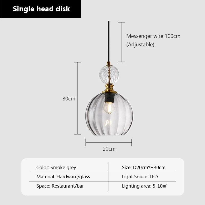 suspension bonbon verre luminaire déco maison - vue 8 sur 14