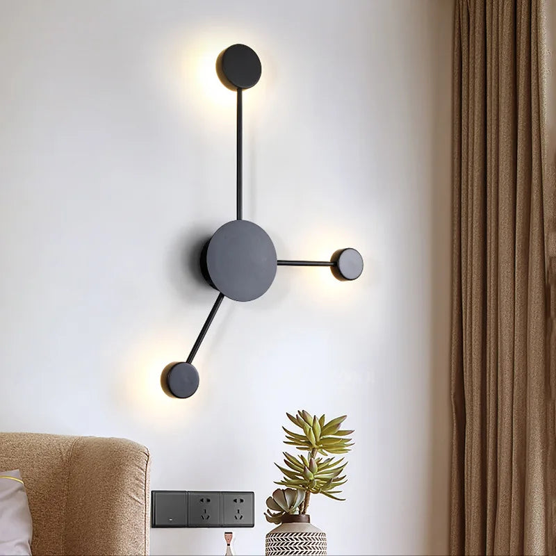 Modern Nordic Black Wall Lamp  AC110V AC220V Bedroom Bedside Wall Sconce Light Art Decoration Fixtures Living Room Wall Lights - vue 5 sur 23