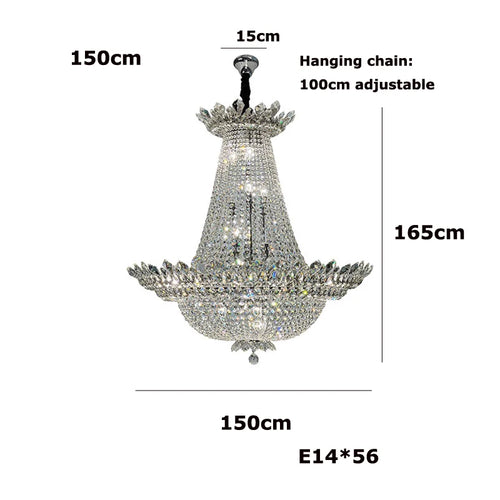 lustre led k9 cristal à intensité variable design moderne 2024 - vue 16 sur 16