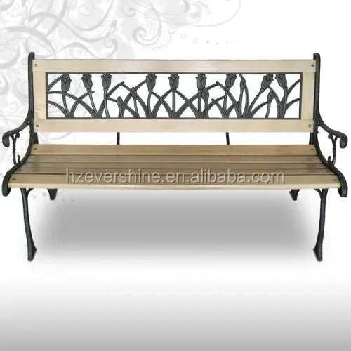 chaises de jardin en fonte et bois vintage pour extérieur
