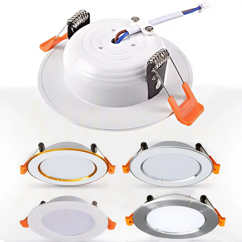 Luz descendente LED empotrada en el techo, lámpara blanca fría y cálida AC220V 3 colores de atenuación, 5W 7W 9W12W 15W 18W 24W - vue 2 sur 9