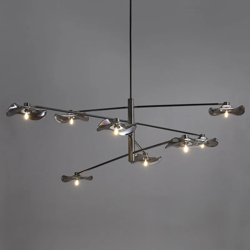 lustre en verre suspension métal ampoule g4 hauteur ajustable - vue 4 sur 18