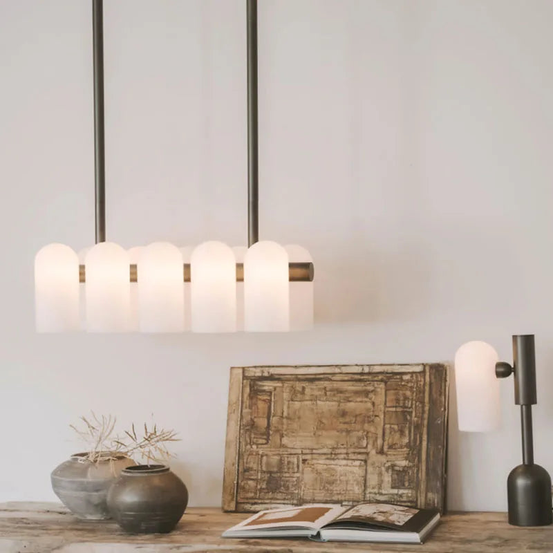 lustre led en verre style art déco éclairage moderne suspendu - vue 7 sur 13