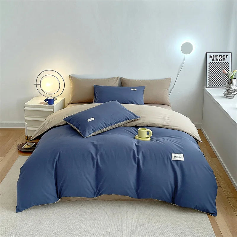 housse de couette double face luxueuse pour un ou deux personnes