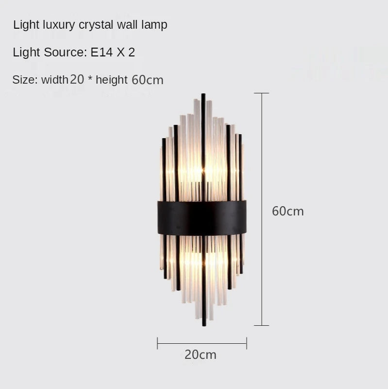 applique murale led en cristal design nordique élégant - vue 12 sur 12