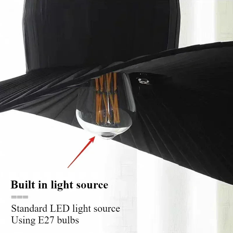 lustre en chapeau de paille nordique pour décoration intérieure - vue 5 sur 8