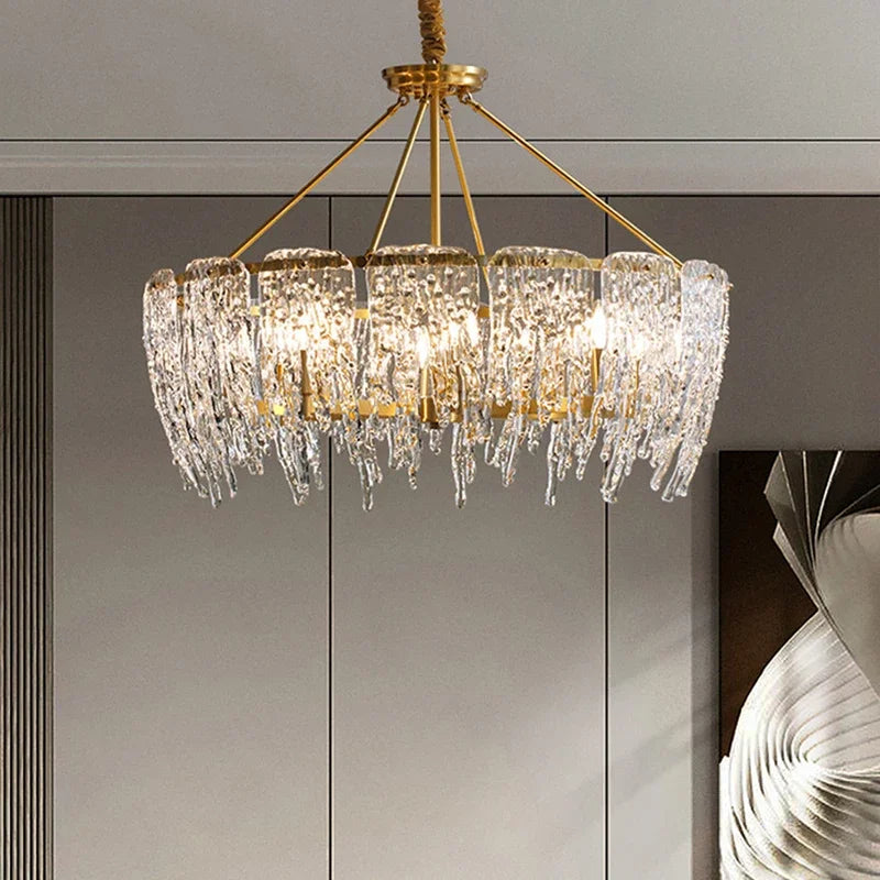 lustre led en cristal design moderne pour décoration intérieure - vue 4 sur 7