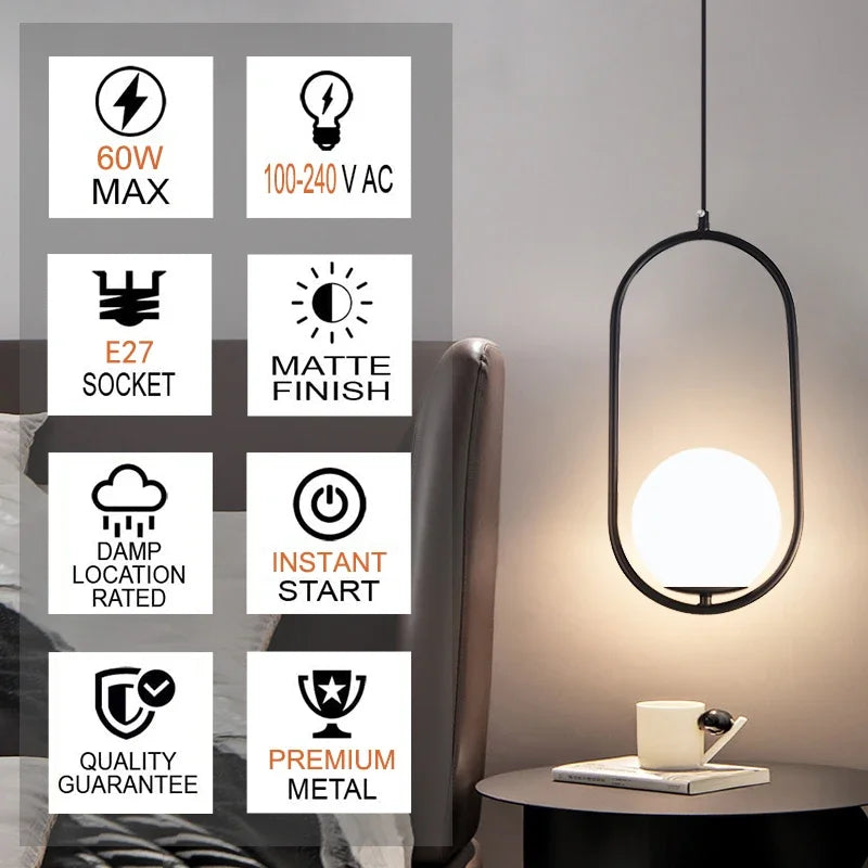 Suspension LED Moderne Noir Chrome - vue 4 sur 21