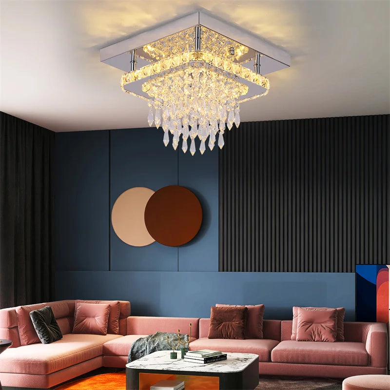 Lampe LED en cristal de luxe moderne