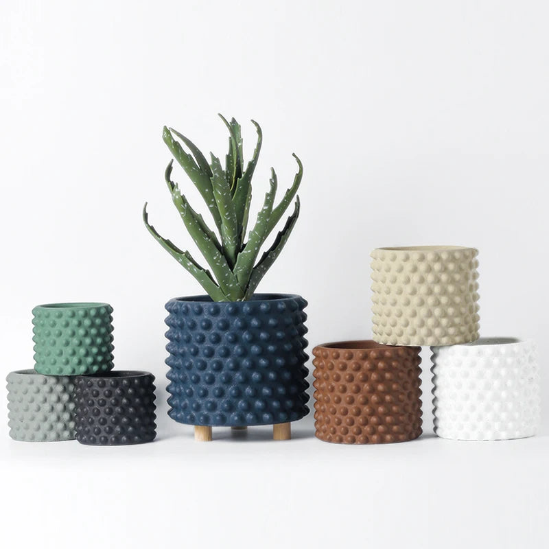 pot de fleurs en ciment rétro style nordique pour décoration intérieure - vue 2 sur 33