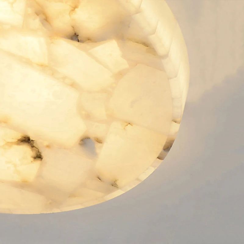 plafonnier led circulaire en marbre texture naturelle style européen - vue 7 sur 7
