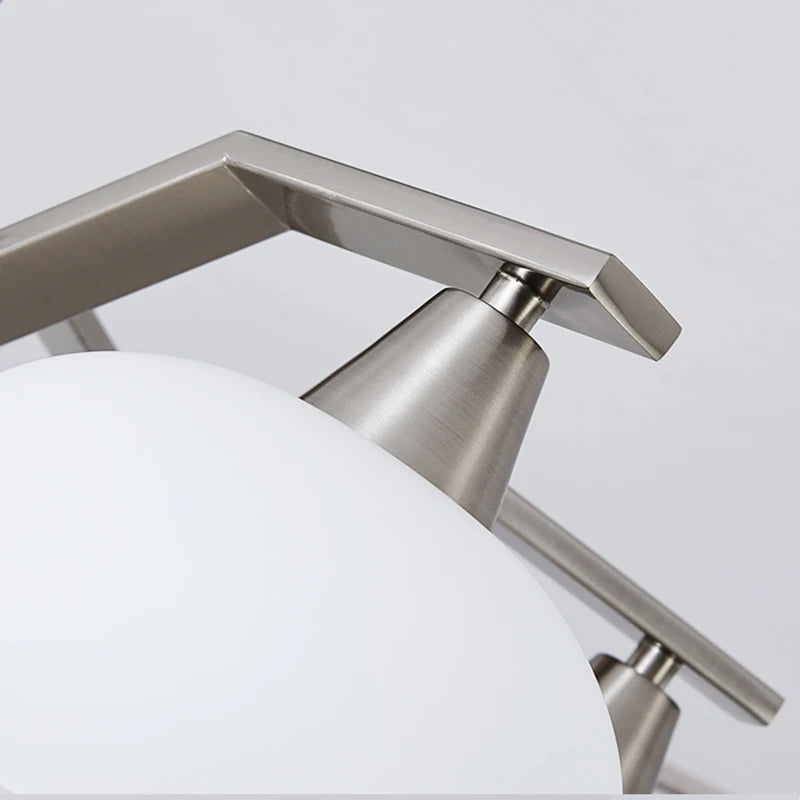 Lustre led métal nickel moderne