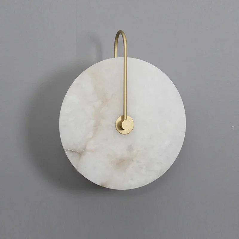 applique murale led dorée en métal et marbre naturel pour éclairage moderne - vue 7 sur 19