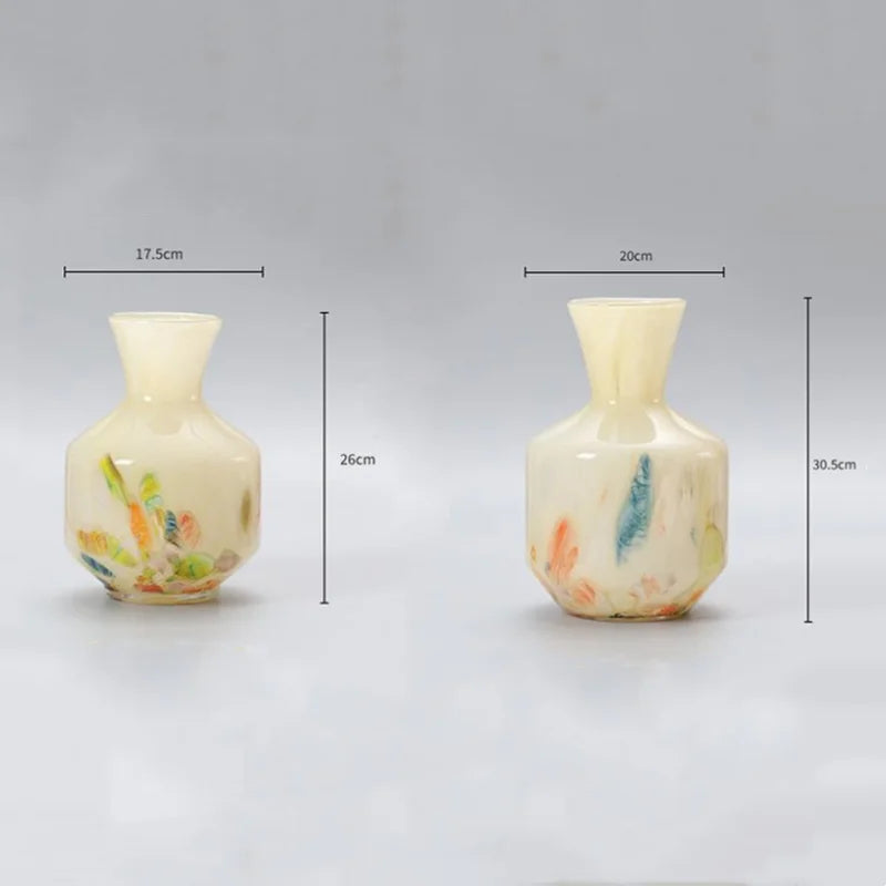 vase en verre imprimé motif floral pour terrarium décoration maison - vue 6 sur 8