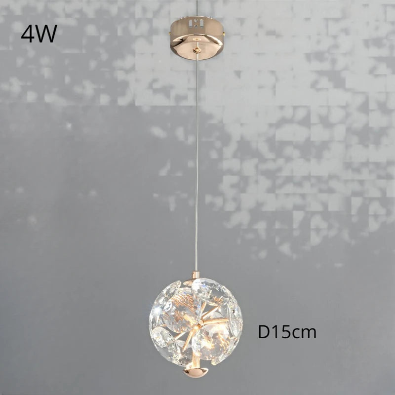suspension moderne de luxe avec design en diamant lumineux - vue 9 sur 9