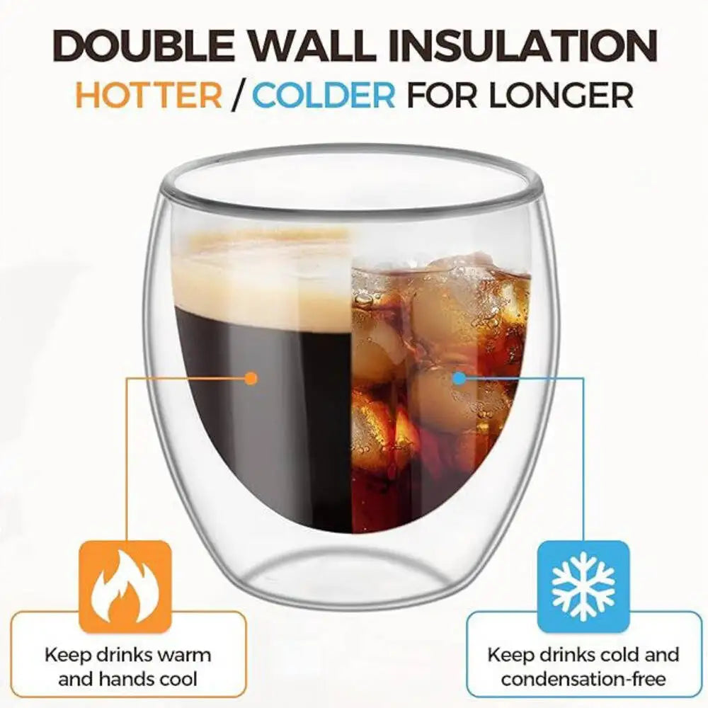 Lot 2 tasses verre double paroi borosilicate isolant - vue 7 sur 7