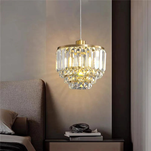 lustre en cristal de cuivre design pour décoration moderne - vue 2 sur 7
