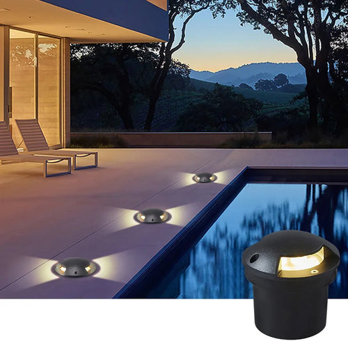 Led Underground Light One, Two, Four Side Inground Lamp Outdoor Waterproof Villa Garden Garden Light 12w 18w Floor Light - vue 5 sur 5