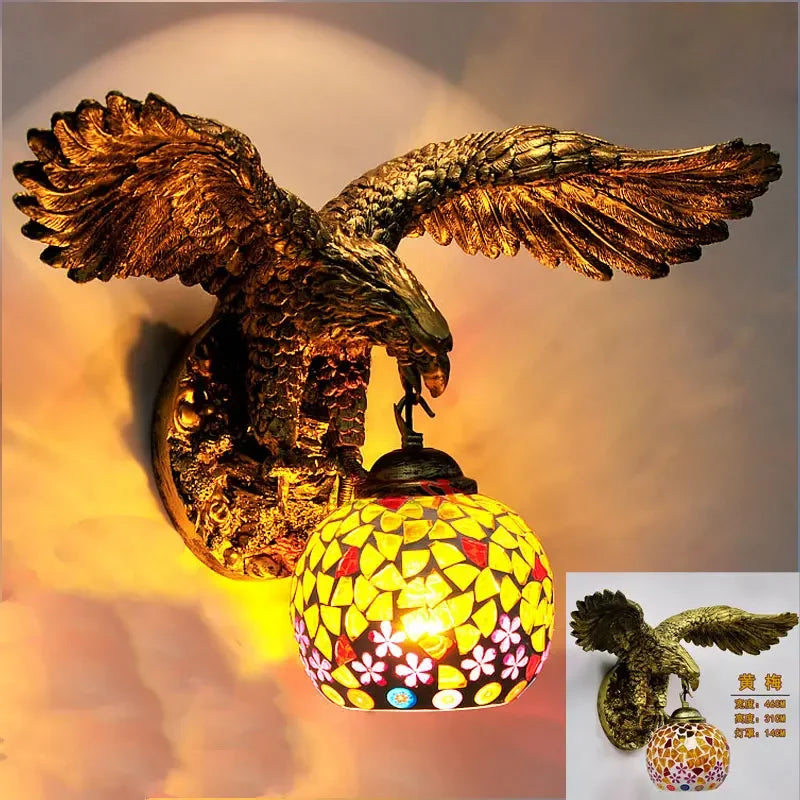 applique murale eagle décoration rétro bohème lumineuse artistique - vue 17 sur 18
