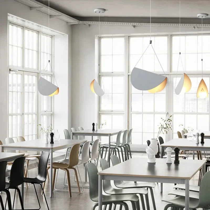 Nordic Designer Minimalist Modern Chandelier Ceiling Suspension Creative Pendant Lamp Hanging Light - vue 5 sur 9