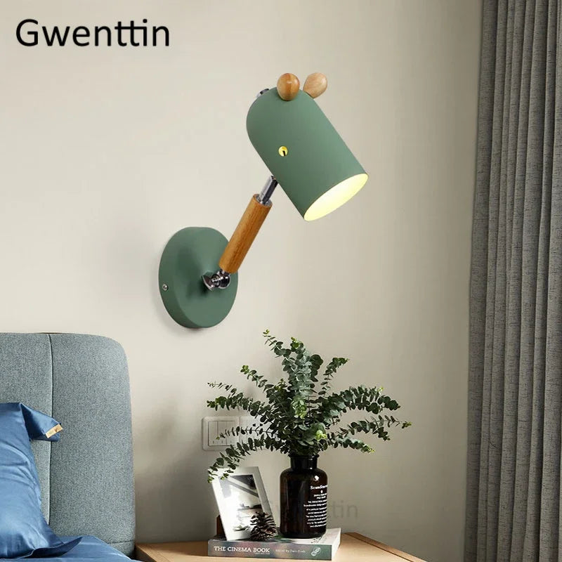 applique murale nordique en bois et fer pour enfants - vue 3 sur 9