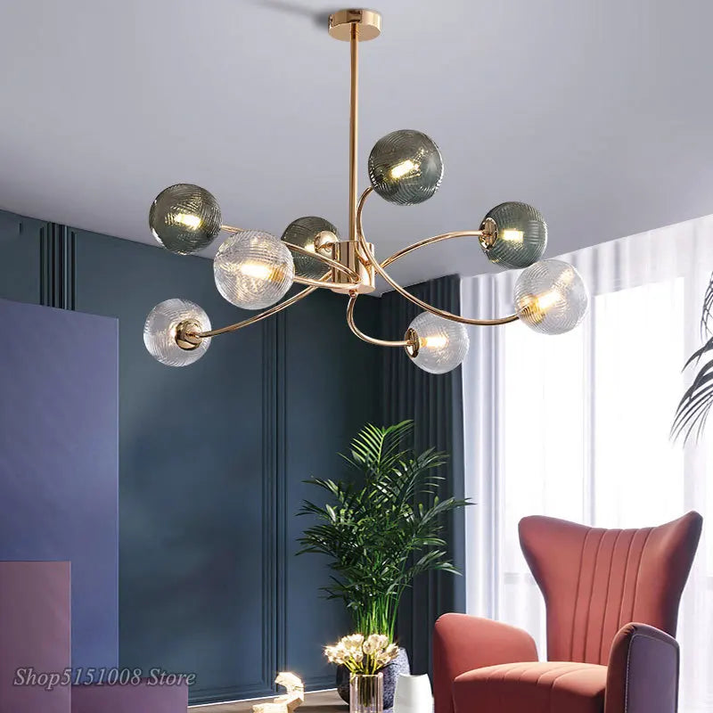 lampe minimaliste moderne en verre abat-jour haricots magiques