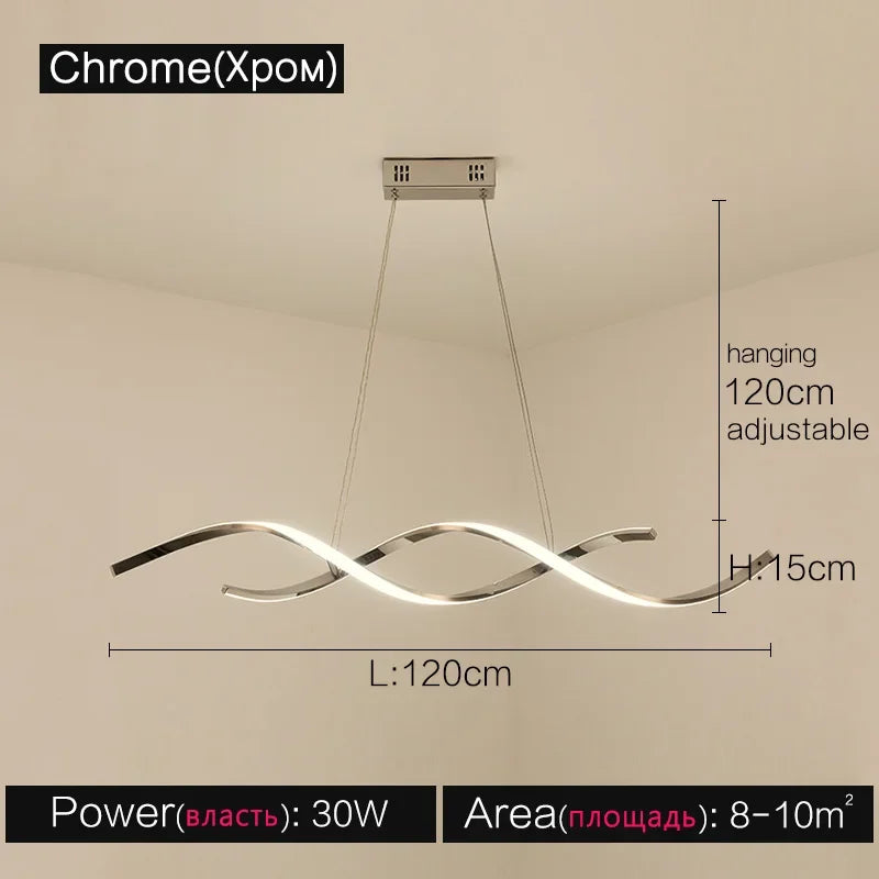 Living room chandelier Northern Europe chandelier creative restaurant ceiling lighted long chandelier living room lights - vue 8 sur 12