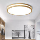 Plafonniers ronds en bois LED pour chambre salon salle à manger lampe suspendue Dimmable 	 Style