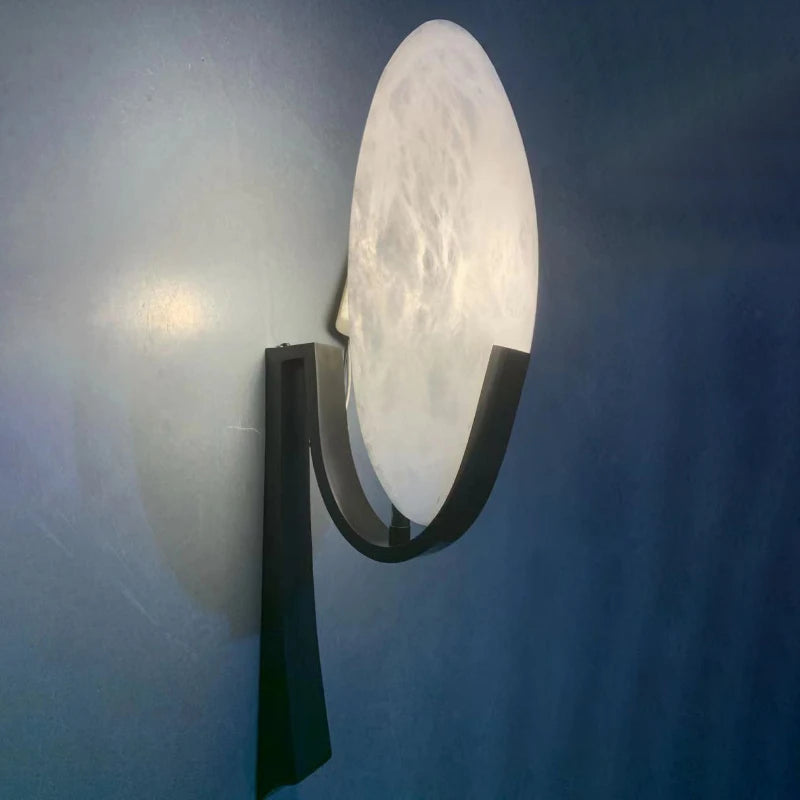 applique murale nordique en cuivre et marbre design moderne à led - vue 6 sur 8