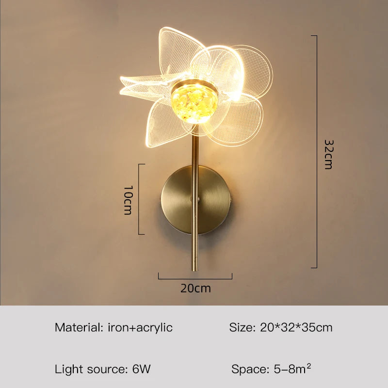 applique murale fleur pour éclairage doux et décoratif - vue 16 sur 16
