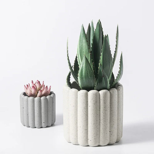 pot de fleurs en ciment décoratif pour plantes et jardins - vue 3 sur 10