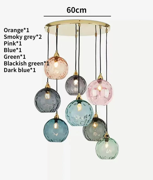 lustre verre coloré nordique moderne grain eau - vue 29 sur 29