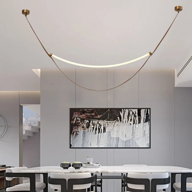 lustre led en silicone et cuir artificiel pour hôtel