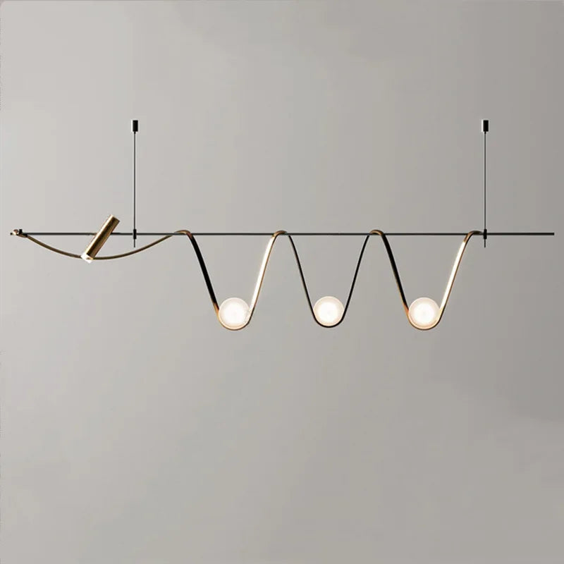 lustre en verre nordique créatif avec éclairage led - vue 2 sur 8