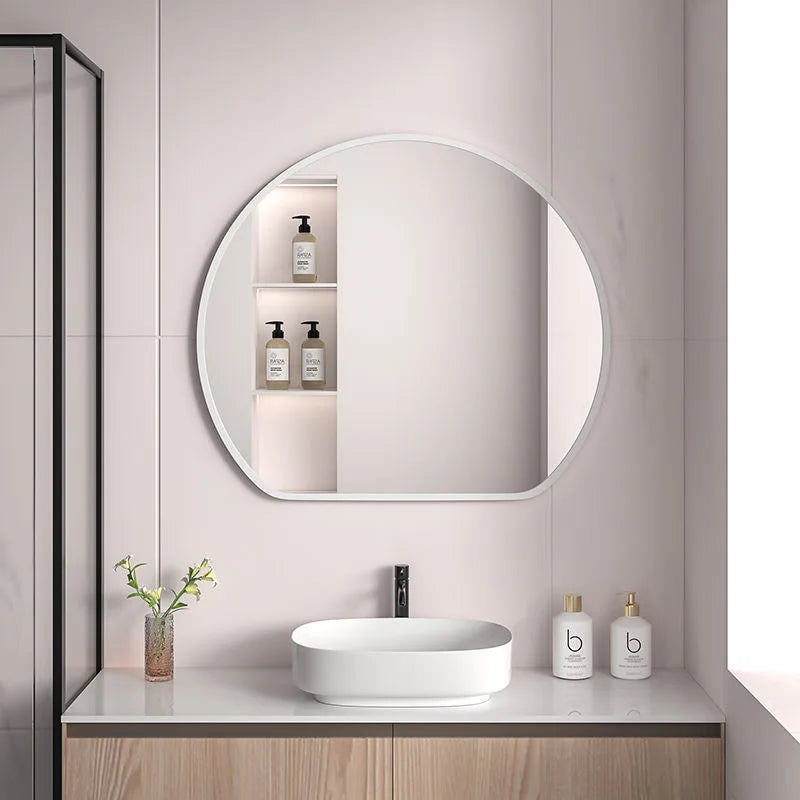 miroir de maquillage avec rangement muraux en métal - vue 4 sur 8