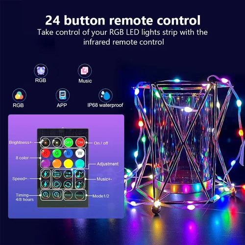 guirlande lumineuse led intelligente bluetooth pour fêtes et décorations - vue 2 sur 12