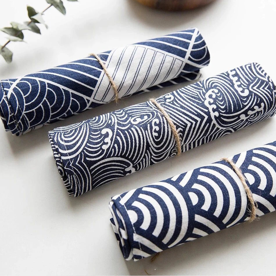Serviette de table style japonais lot 4 motifs - vue 5 sur 9