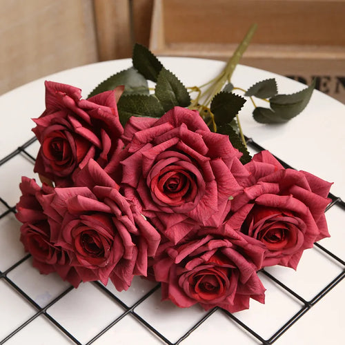 bouquet de roses artificielles pour décoration intérieure et extérieure - vue 9 sur 14