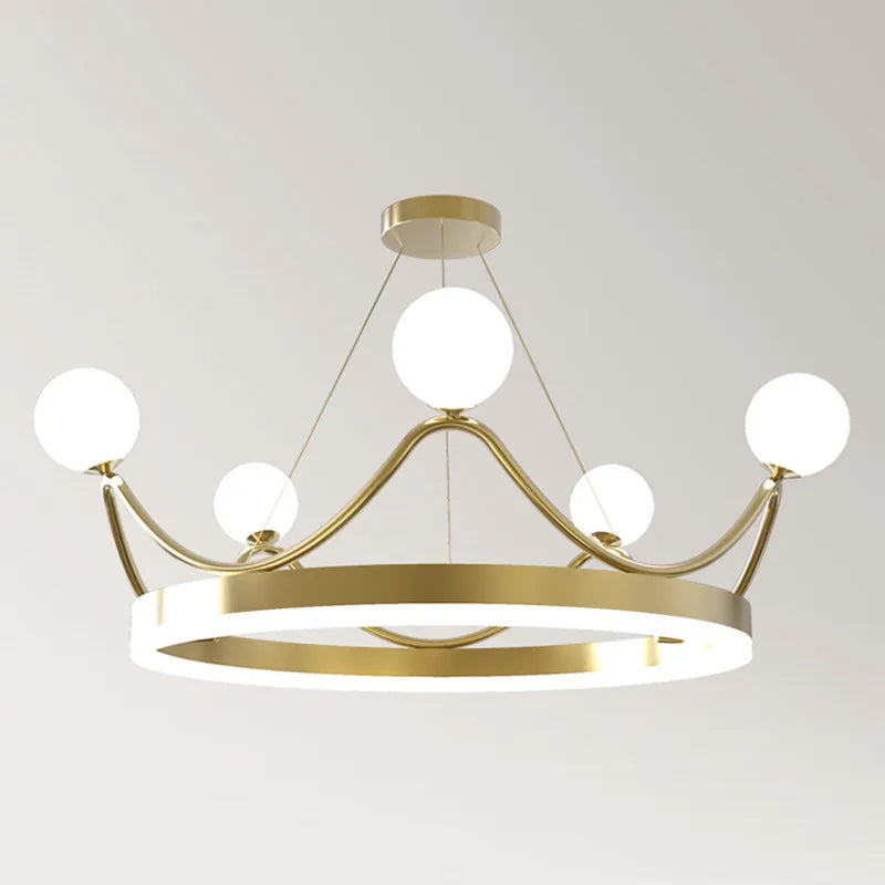 Nouveau Luxe Couronne LED Lustre Lustre Éclairage Belle Anneau Enfants Chambre D'enfants Plafond Suspension Luminaires Suspendus