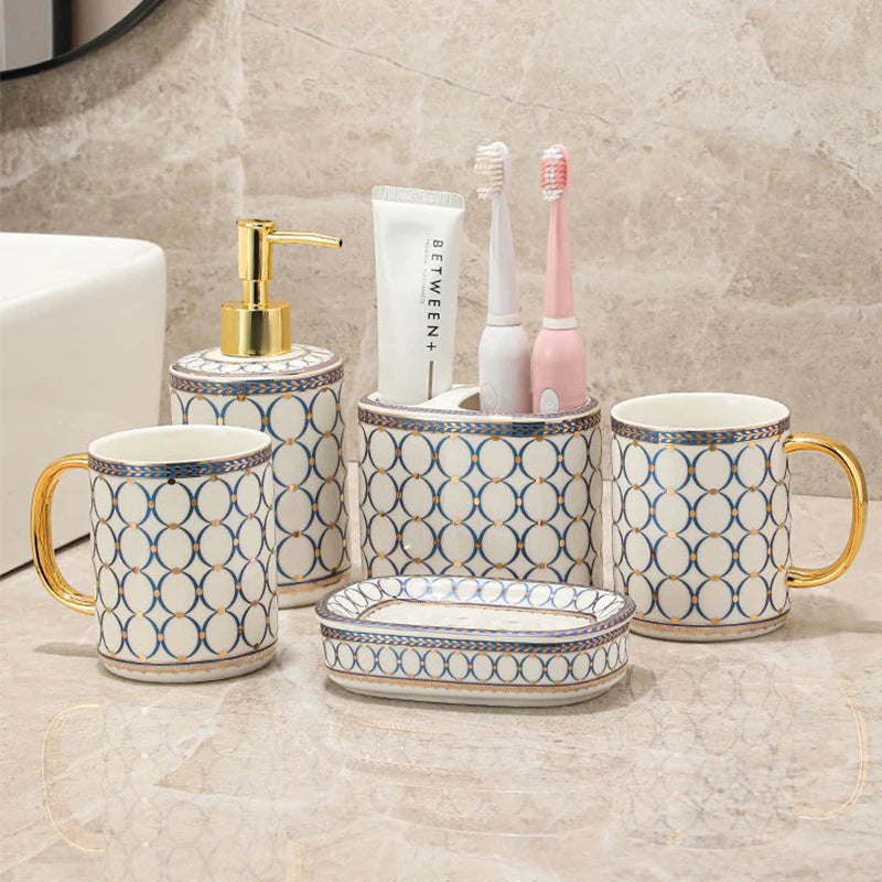 ensemble daccessoires de salle de bain en céramique élégants et pratiques - vue 4 sur 17