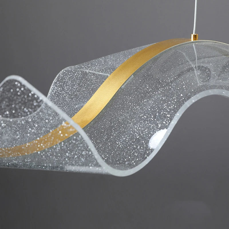 lustre led design moderne pour intérieur réglable en acrylique transparent - vue 5 sur 8