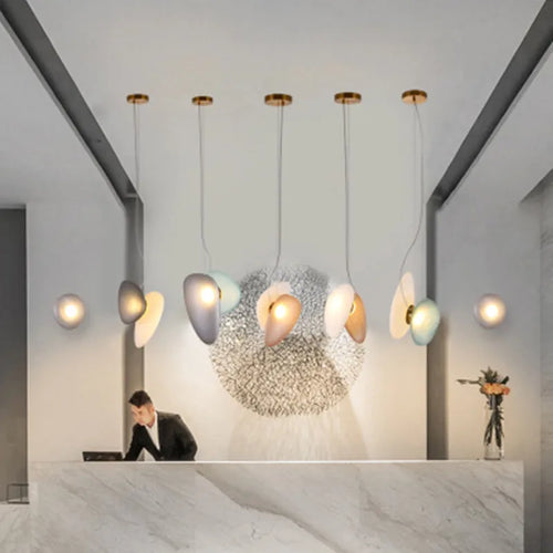 suspension LED en verre design moderne luminaire décoratif intérieur fil réglable - vue 5 sur 28