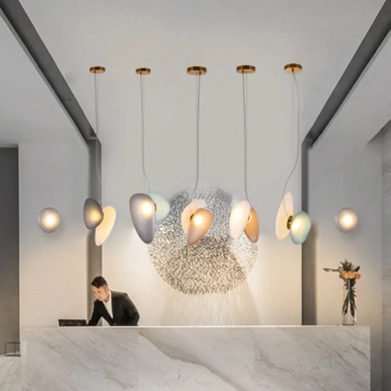 suspension LED en verre design moderne luminaire décoratif intérieur fil réglable