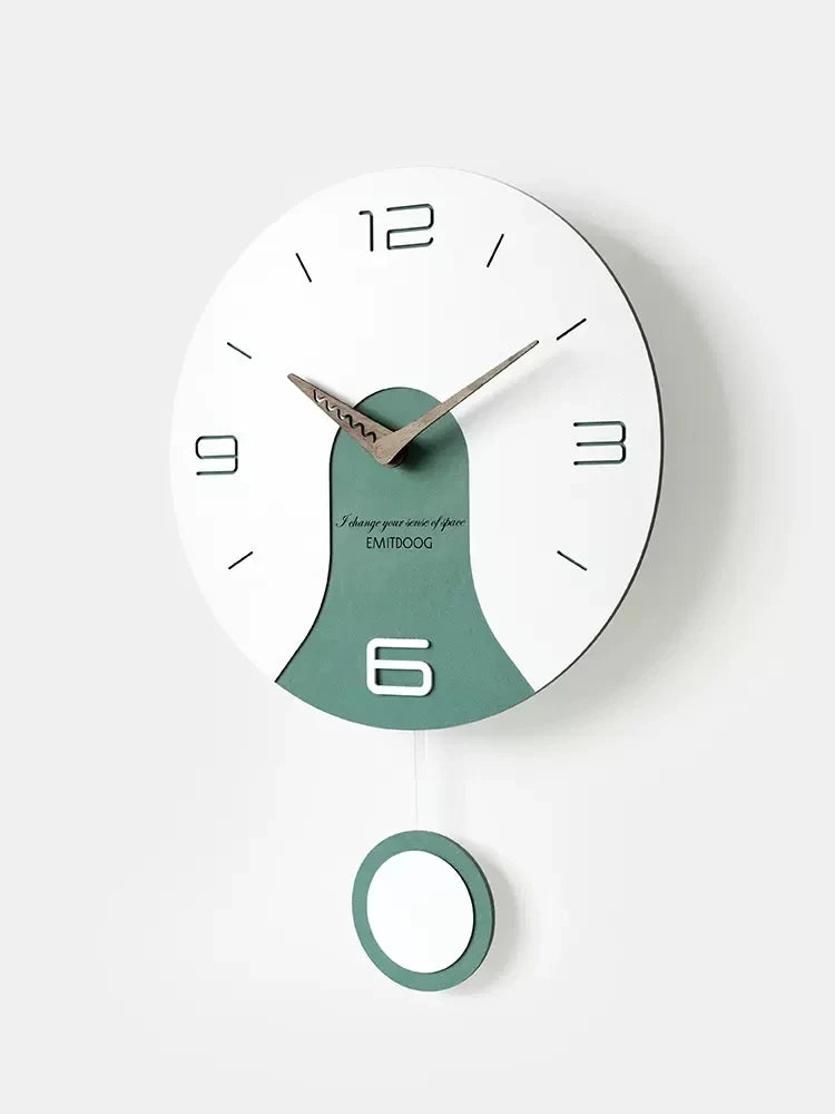horloge murale silencieuse en bois massif design créatif - vue 3 sur 11