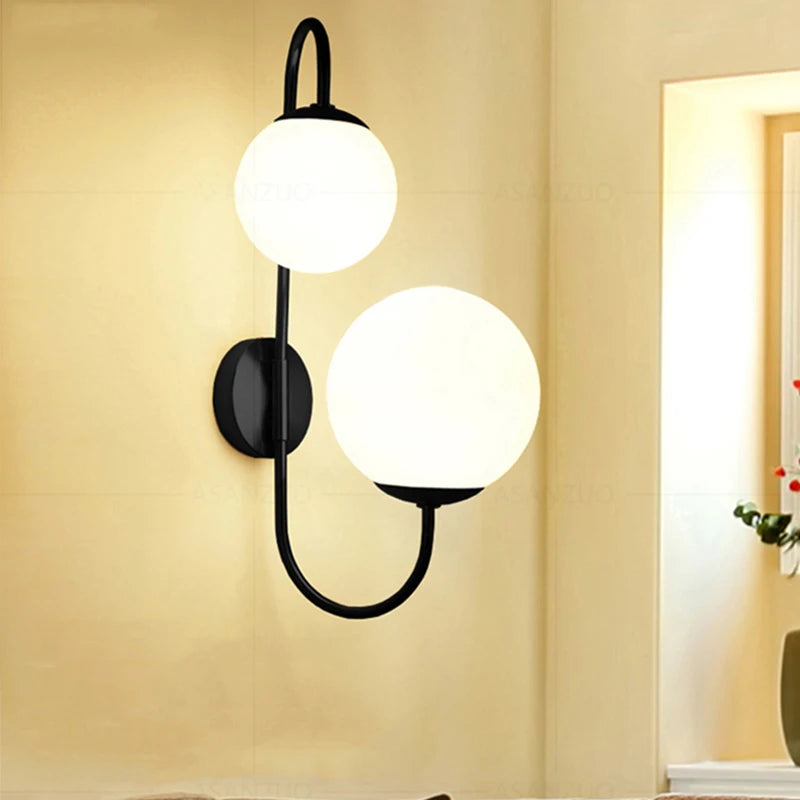 Applique murale design arrondi et boule de verre - vue 3 sur 11